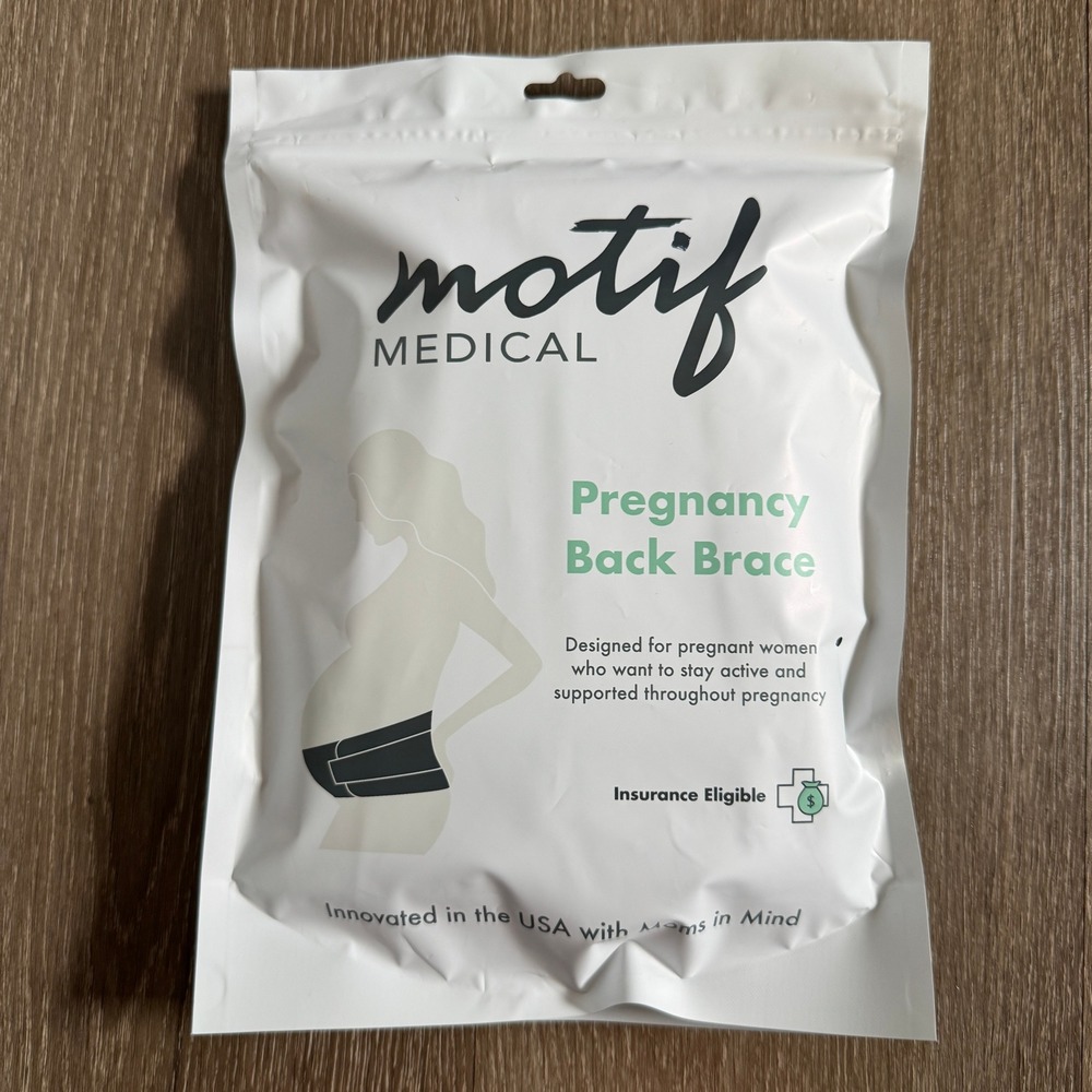 Motif Pregnancy Back Brace Women Large White Adjustable Support Belt